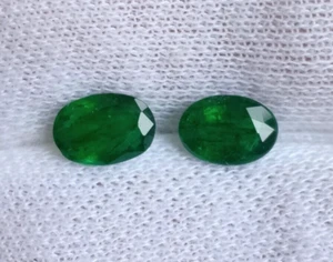 7X5 mm Naturgrün Smaragd Oval Paar Unbehandelt Unbeheizt Lose Edelstein 1,25 Ct - Bild 1 von 5