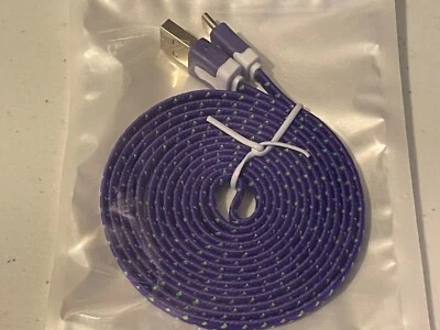 Cable Cargador Plano Trenzado Nylon Tela Fideos para Micro USB TIPO C Reversible Foto 1 de 4