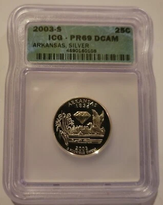 2003 S 5 Coin Silver Quarter Proof Set ICG PR69 DCAM - Image 1 of 4