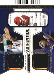2003-04 Fleer Authentix Game/Week Ripped Basketball Card #4 Martin/Carter