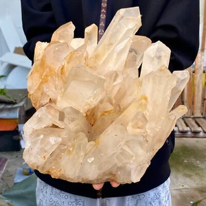 21.73LB Large Natural Clear White Quartz Crystal Cluster Energy Healing Specime - Picture 1 of 12