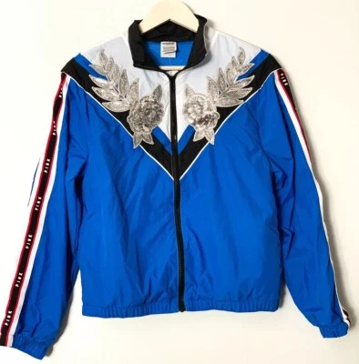 Nuevo Abrigo Chaqueta Victoria Secret S/XS Azul Claro Rompevientos Flor Brillante Foto 1 de 4