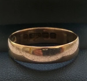 Antique 4.5mm 9CT Rose Gold Wedding Ring Band 9ct Hallmarked 2.1g Size N1/2 - Picture 1 of 11