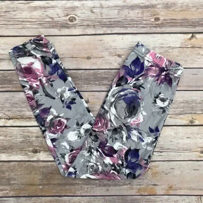 Leggings Púrpura Rosa Flor Floral Niña Niño Pequeño S/M Talla 3-5 Suave como LLR Foto 1 de 4