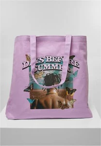 Mister Tee Days Before Summer Oversize Canvas Tote Bag Purple Motif - Picture 1 of 8