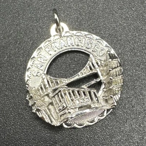 Sterling Silver Diamond Cut San Francisco Charm 925 S28 - Picture 1 of 5