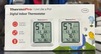2PCS LCD Digital Indoor Thermometers Hygrometer Room Temperature Humidity Meter - Image 1 of 2