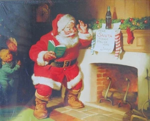 VTG COCA COLA Dear Santa Pere Noel 1000pc Puzzle 1997 Springbok XMAS 24x30" - Picture 1 of 5
