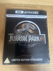 Jurassic Park III (3) UK 4K UHD Blu Ray Steelbook UK NEW & SEALED - Rare ! - Picture 1 of 4