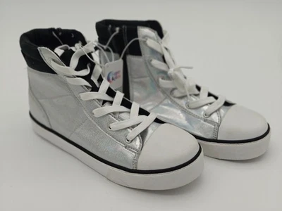 Zapatillas altas Sugar & Jade metálicas plateadas para niñas talla 7 colores cósmicos Foto 1 de 4