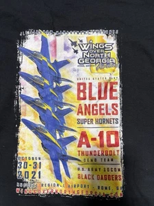 Camicia Air Show Angeli Blu X Large Nuova Vecchio Stock Camicia Nera Ali Sopra Georgia - Foto 1 di 11