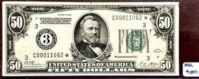 1928*-3 $50 Federal Reserve Of Philadelphia Nice VF Numerical Star Note - Image 1 of 2