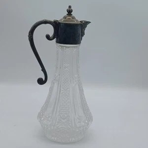 Jarra de cristal vintage plateada superior - Imagen 1 de 7