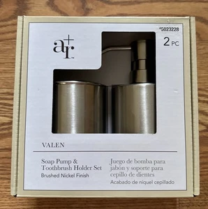 New! Allen + Roth Brushed Nickel 15-oz Freestanding Soap & Lotion Dispenser - Picture 1 of 2