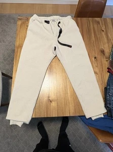 Gramicci Boa Deep Pile Fleece Track Pants Tan Jogger Sherpa Mens Size L - Picture 1 of 8
