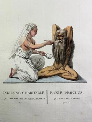 Bar, Jacques Charles, Aquatinta-Kupferstich 1788 Fakir Indien Perclus - Bild 1 von 4