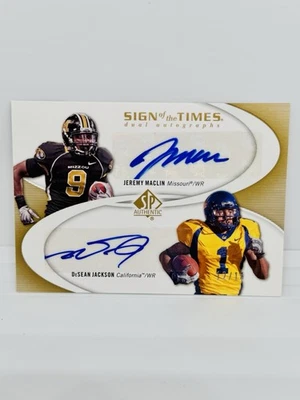 2010 SP Authentic JEREMY MACLIN / DESEAN JACKSON Sign of the Times Gold Auto /15 - Image 1 of 2