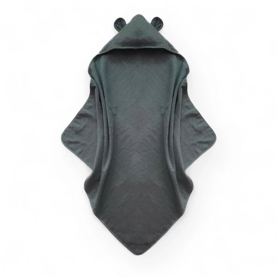 Toalla de algodón orgánico para niños y niñas 0-5T, toallas de baño con orejas de oso Foto 1 de 4