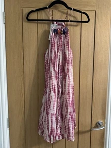 Zara, Size S, White And Pink Tie Dye Short Halterneck Dress - Picture 1 of 10