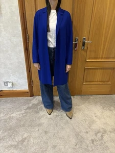 Harris Wharf London Mantel Damen 44/IT/UK 12 Wolle Kobaltblau Einreiher - Bild 1 von 11