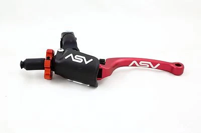 Alavanca de embreagem ASV C6 Pro vermelha longa Suzuki RMZ250 & RMZ450 2008-2016 - Imagem 1 de 2