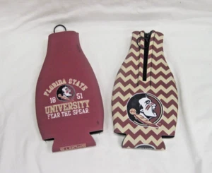 FLORIDA STATE NEOPRENE 2-SIDE ZIPPER BOTTLE HUGGER SET OF 2 HIS HER'S NEW 1851 - Picture 1 of 2