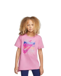Nike Girls portswear Girl Power PINK Tee CT2781-693 Size Large - Picture 1 of 9