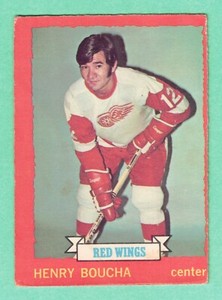 (1) HENRY BOUCHA 1973-74 O-PEE-CHEE # 33 RED WINGS ROOKIE CREASED CARD (I0141)