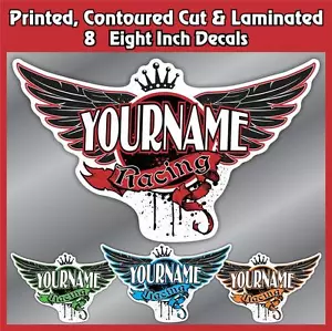 Custom Your Name Racing Decals Trailer Truck MX ATV Race Car Kart Boat Ski IMCA - Bild 1 von 5