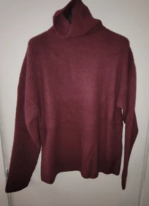 Lapointe Airy Cashmere Silk Ribbed Turtleneck Sweater Mulberry Size Small - Picture 1 of 10