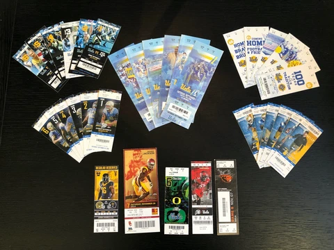 2015-19 UCLA Bruins Football Ticket Stubs - Large Lot Home and Away Games Cover