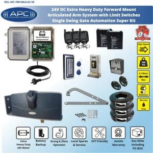 Single Swing Electric Gate Opener Automatic Motor Remote Control Complete Kit - Picture 1 of 12