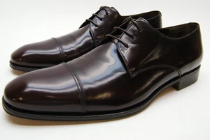 HERREN SALVATORE FERRAGAMO FARAONE MAHAGONI BRN CAPTOE OXFORD ELEGANTE SCHUHE 8,5 ~ 1/2 D - Bild 1 von 10