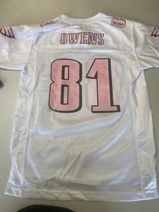 TERRELL OWENS #81 PHILADELPHIA EAGLES GIRLS WHITE/PINK REPLICA NFL JSY FREE SHIP - Picture 1 of 12