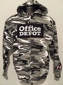 Chase NASCAR Office Depot TONY STEWART #14 Zip Up Camo Hooded Sweatshirt Men XL - Picture 1 of 9