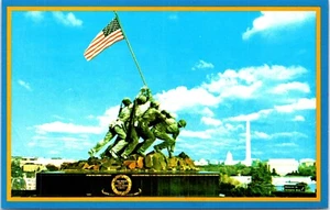 Cuerpo de Marines de los Estados Unidos Memorial de Guerra Iwo Jima Estatua Postal Bandera de Estados Unidos - Imagen 1 de 4