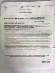 Windows TS Terminal Server 2003 5 Device Cals (1x 5 CALs) X10-48652 - Picture 1 of 2