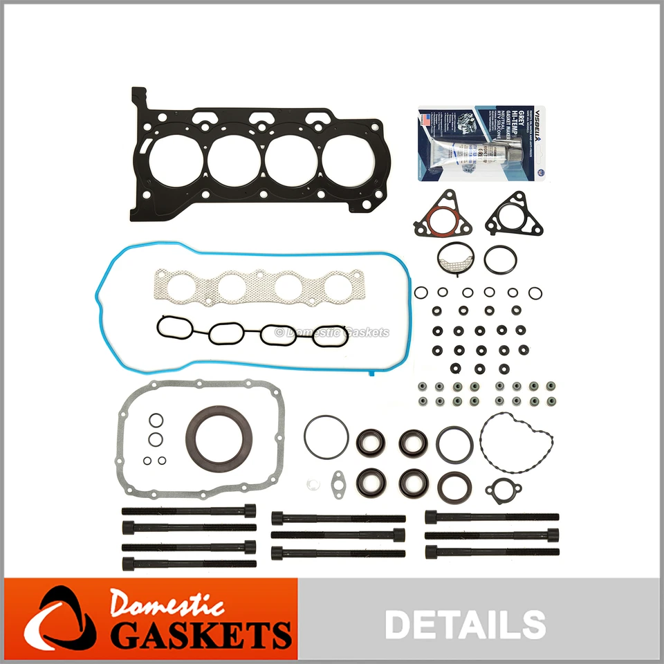 Juego completo de juntas Fit 09-16 Toyota Corolla Matrix Scion xD Pontiac 1,8 L + perno 2ZRFE Foto 1 de 4
