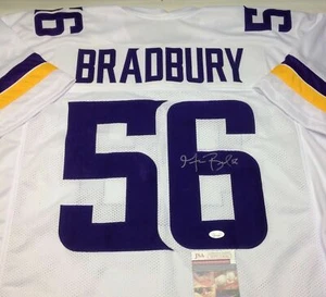 MINNESOTA VIKINGS GARRETT BRADBURY SIGNED CUSTOM WHITE JERSEY JSA COA!!!! - Picture 1 of 2