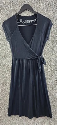 Vestido negro Mac & Jac imitación envolvente tejido elástico para mujer talla S Foto 1 de 4