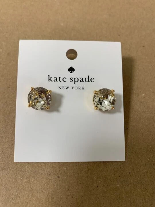 Kate Spade NY Gumdrop Stud Earrings Color Clear Gold Tone Setting T29003