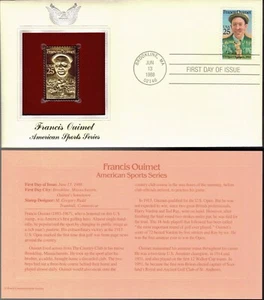 Francos Ouimet--American Sports Series--1st day issue-Golden Replica - Picture 1 of 1