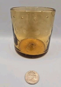 Highball Glass Hand Blown Amber Glass 16 ounce Whisky Bareware - Picture 1 of 6
