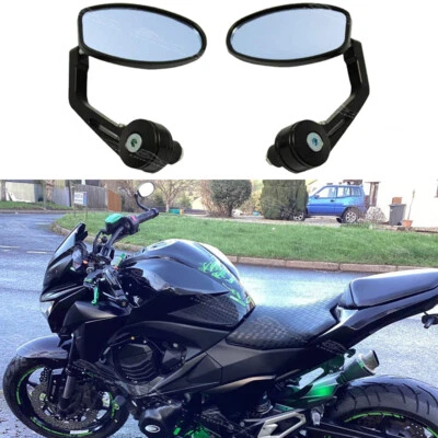 Espejos retrovisores de extremo de barra de 7/8" para motocicleta Kawasaki Z1000 Z900 Z750 Z650 Z125 Foto 1 de 4