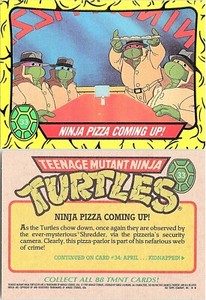 1989 Topps Teenage Mutant Ninja Turtles 33 Ninja Pizza Coming Up
