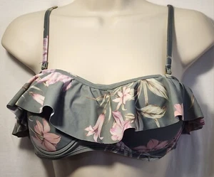 Charlotte Russe Ruffle Bikini Floral Top Women's Size Large - Picture 1 of 7