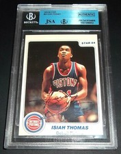 RARE JSA BGS (2x) Twice Signed XRC Rc Isiah Thomas Auto 1983-84 Rookie Autograph