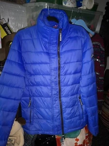 Superdry Fugi Double Zip Blue Padded Jacket Meduim - Picture 1 of 6