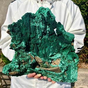 19.5LB Natural rare large velvet Malachite transparent cluster rough mineral sam - Picture 1 of 23