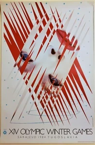 JAMES ROSENQUIST Original SARAJEVO XIV WINTER OLYMPIC GAMES 1984 Lithograph ICE - Picture 1 of 3